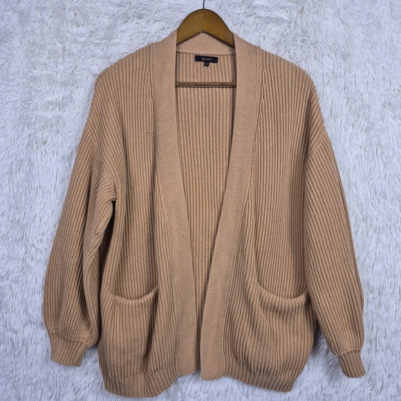 Quince Sweaters - Quince 100% Organic Cotton Oversized Cardigan Sweater Camel M Granola